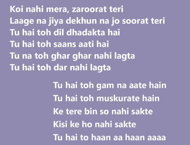 Tu Hai Toh Dil Dhadakta Hai Lyrics